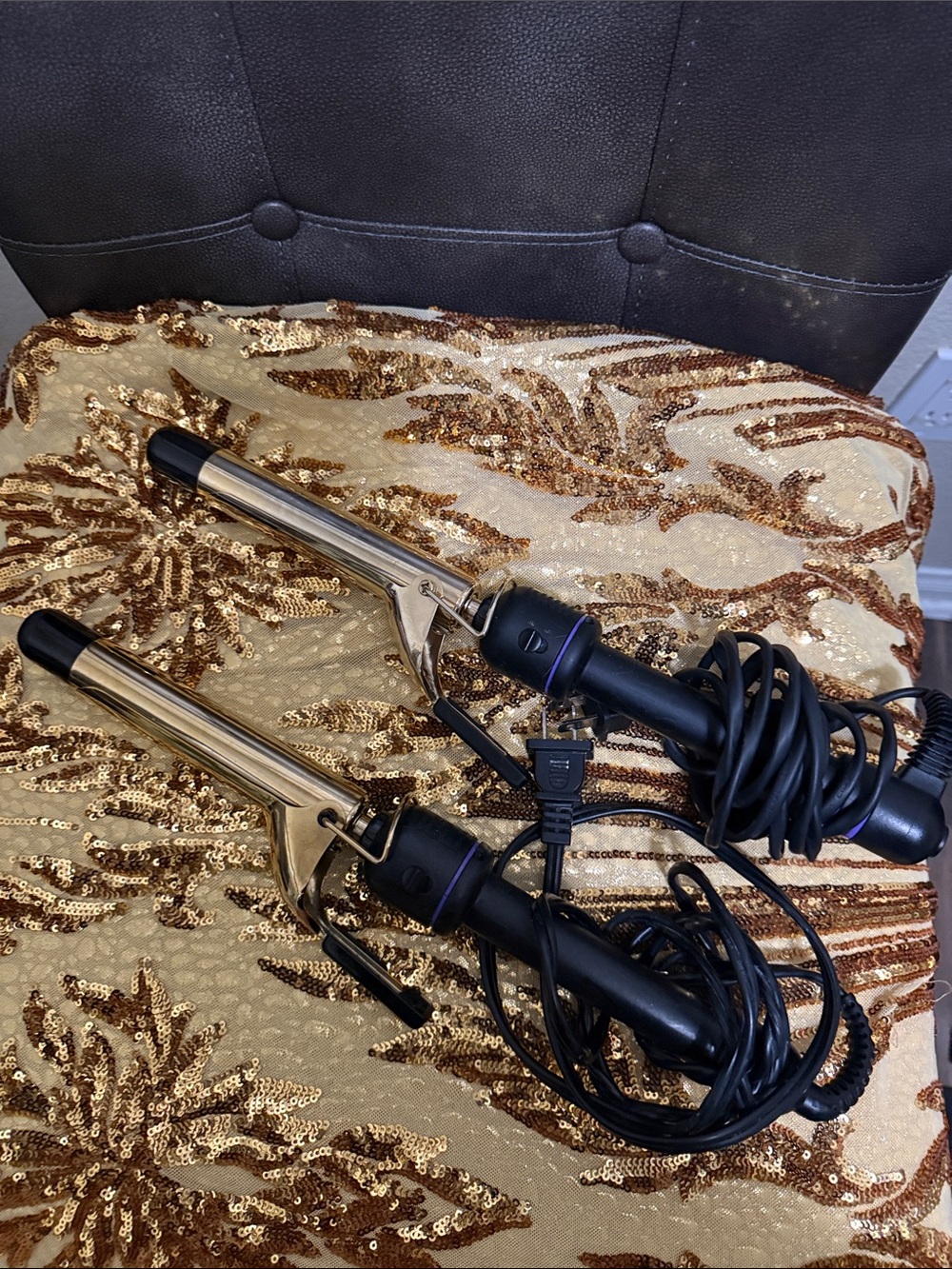 Curling Irons on Fabric